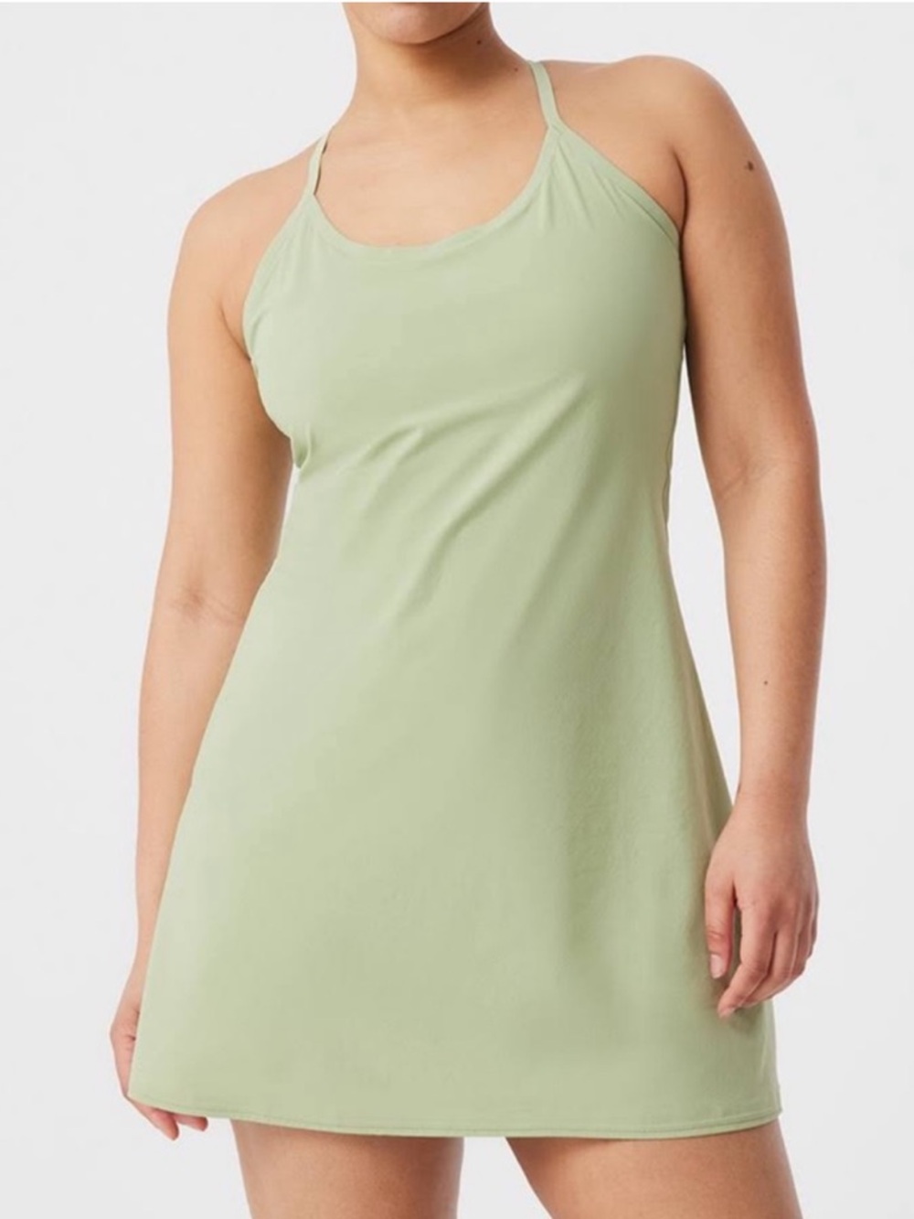 Outdoor Voices Exercise Dress Sz XXL Built-In Shorts and Bra NWOT Olive Green - Picture 1 of 9